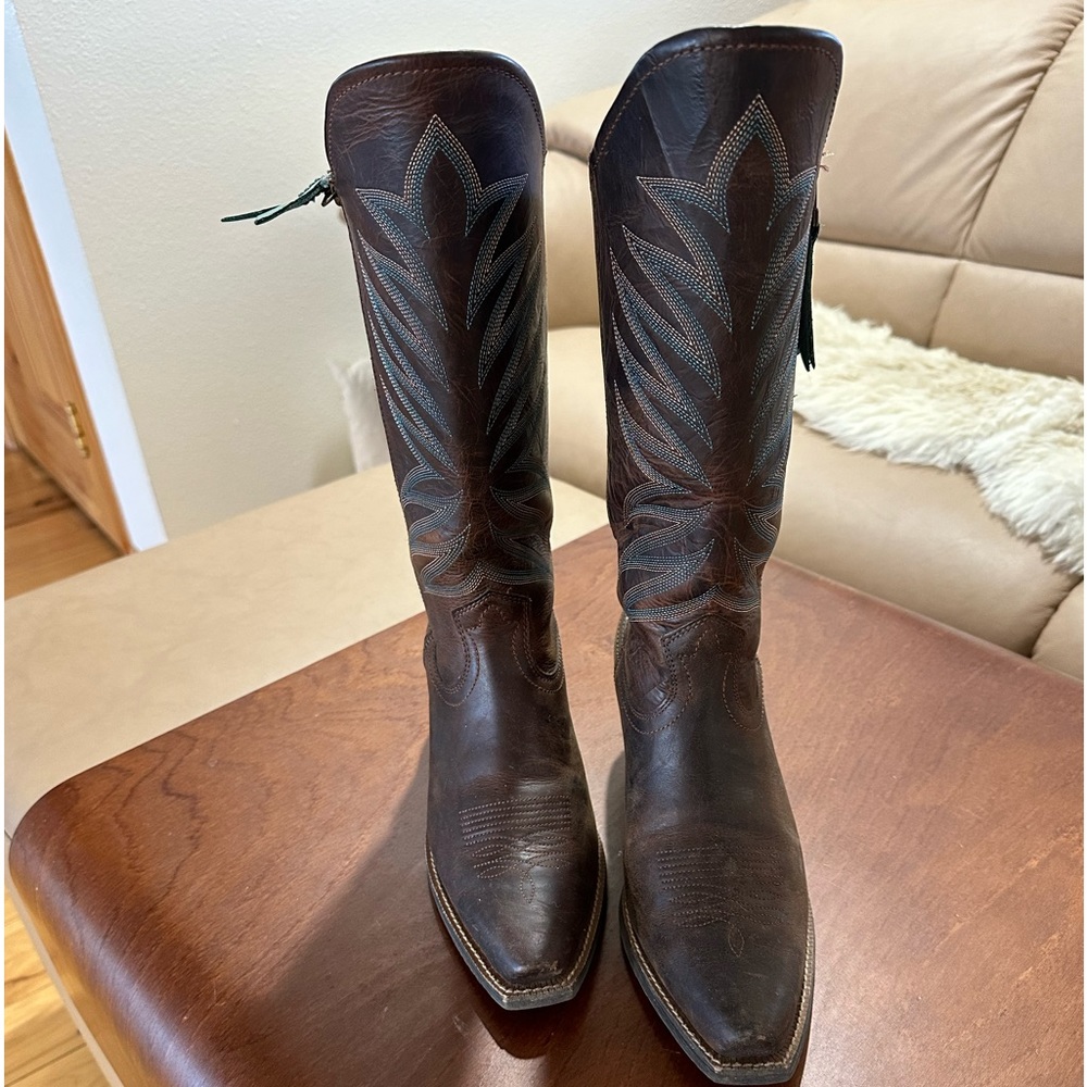 Ariat women’s western boots with weatherproof soles.